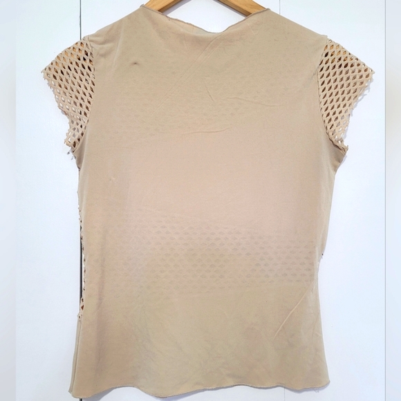 MKM Designs Floral Stretch Top/Blouse - lattice cutout - Picture 2 of 3